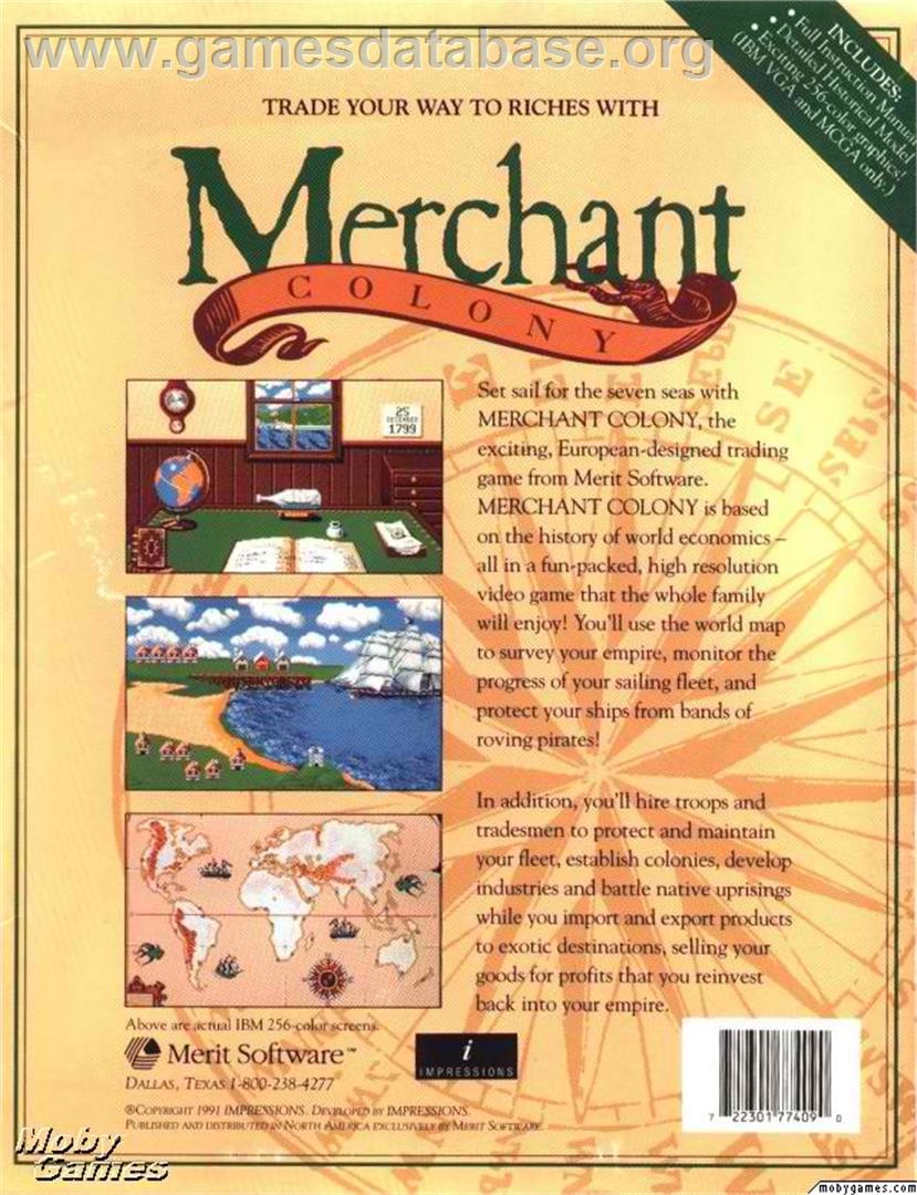 Merchant Colony - Microsoft DOS - Artwork - Box Back