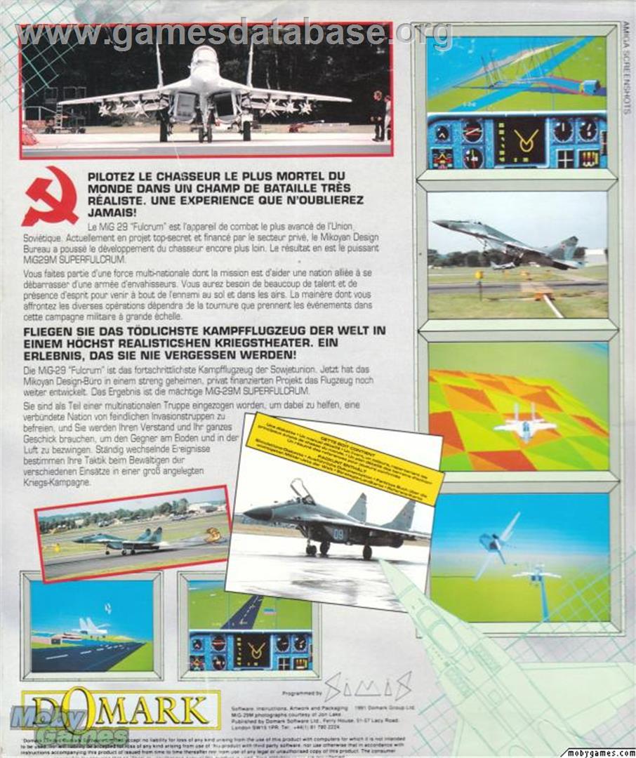 MiG-29M Super Fulcrum - Microsoft DOS - Artwork - Box Back