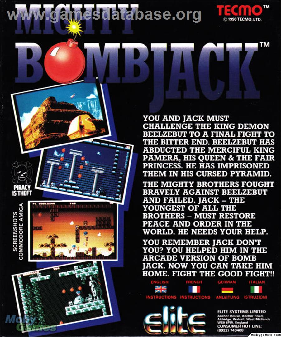 Mighty Bombjack - Microsoft DOS - Artwork - Box Back