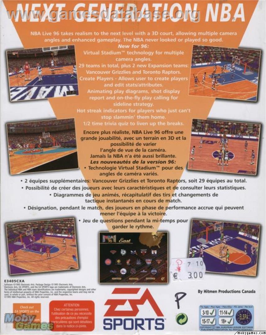 NBA Live 96 - Microsoft DOS - Artwork - Box Back
