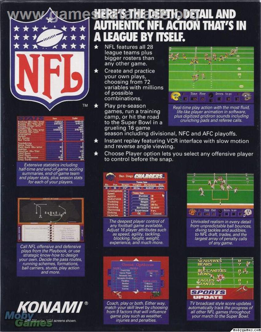 NFL - Microsoft DOS - Artwork - Box Back
