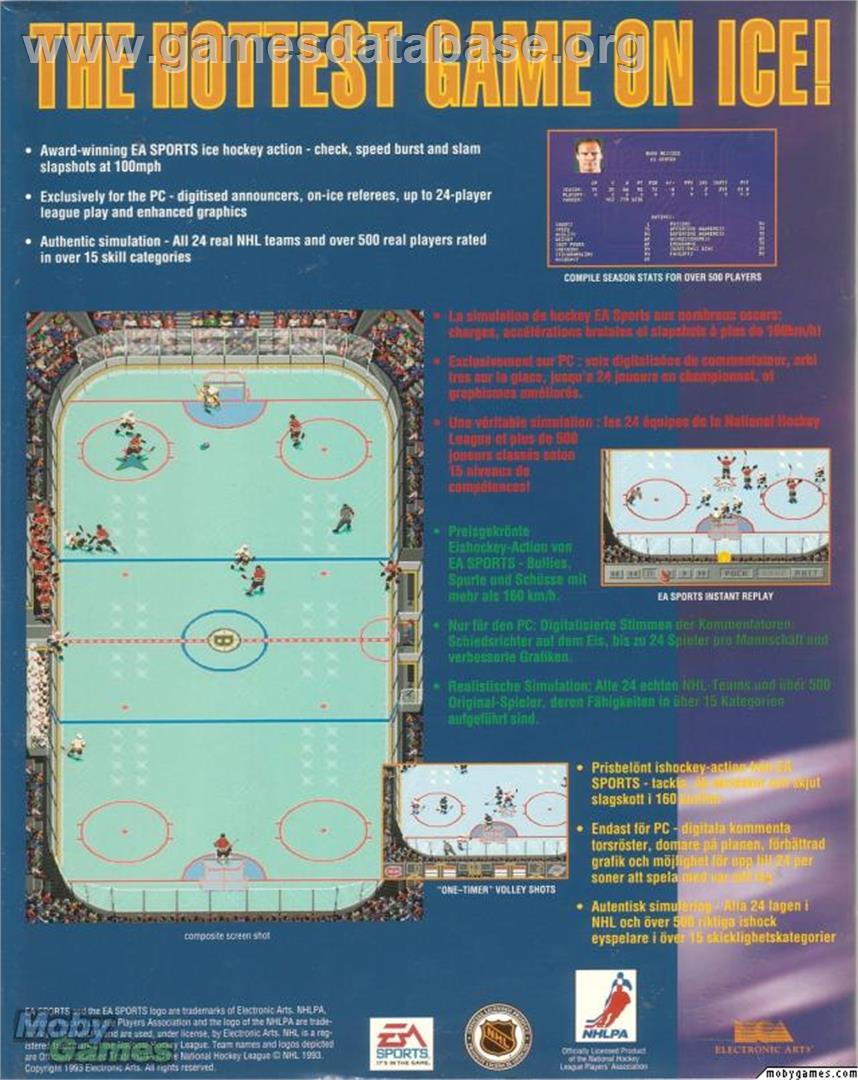 NHL '94 - Microsoft DOS - Artwork - Box Back