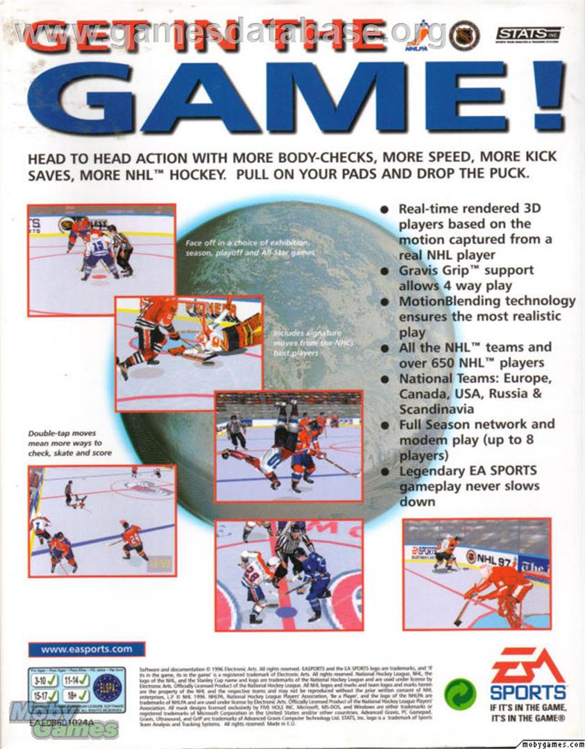 NHL 97 - Microsoft DOS - Artwork - Box Back