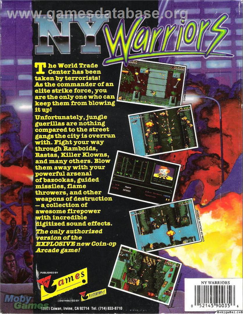 NY Warriors - Microsoft DOS - Artwork - Box Back