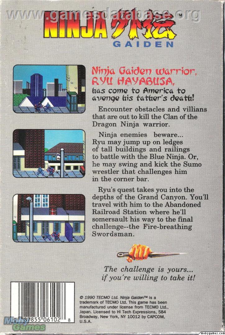 Ninja Gaiden - Microsoft DOS - Artwork - Box Back