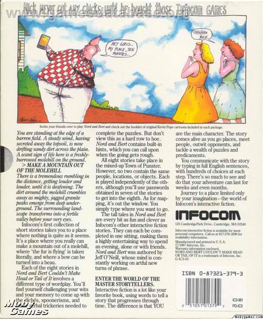 Nord and Bert Couldn't Make Head or Tail of It - Microsoft DOS - Artwork - Box Back