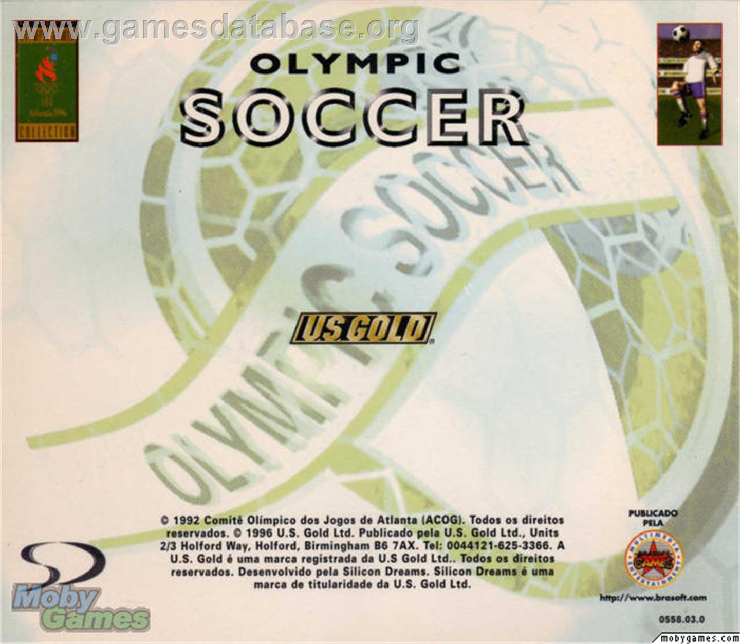Olympic Soccer - Microsoft DOS - Artwork - Box Back