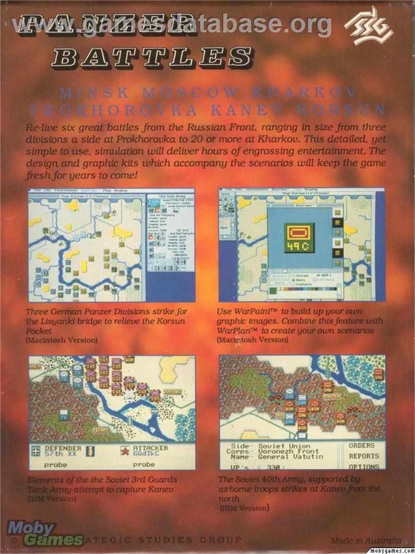 Panzer Battles - Microsoft DOS - Artwork - Box Back