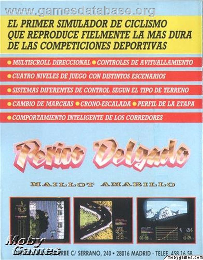 Perico Delgado Maillot Amarillo - Microsoft DOS - Artwork - Box Back