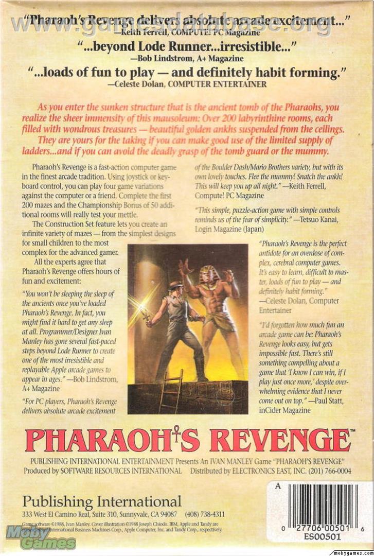 Pharaoh's Revenge - Microsoft DOS - Artwork - Box Back
