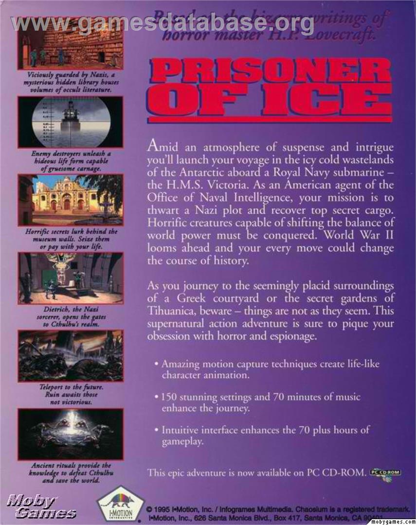 Prisoner of Ice - Microsoft DOS - Artwork - Box Back
