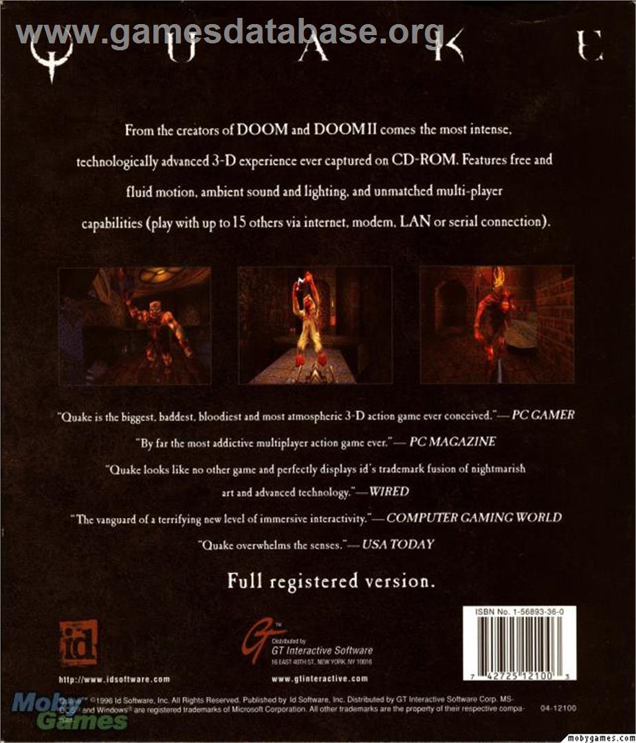Quake - Microsoft DOS - Artwork - Box Back