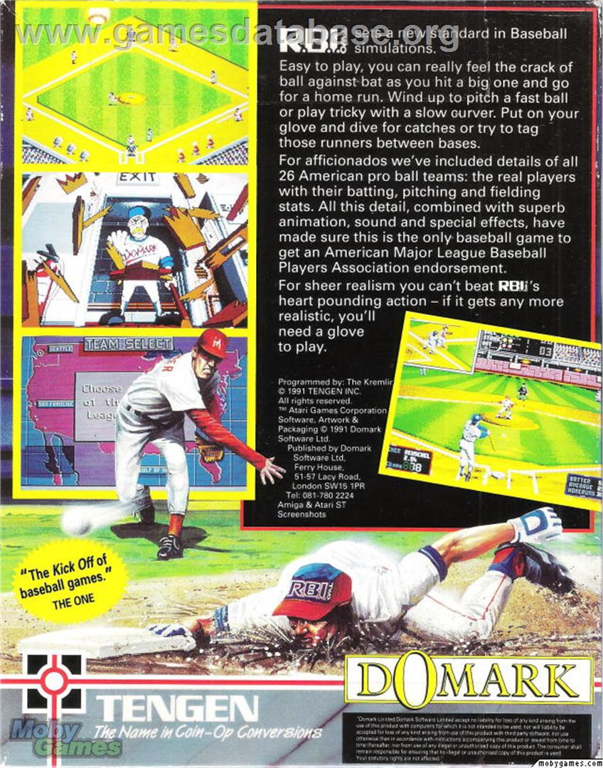 R.B.I. Baseball 2 - Microsoft DOS - Artwork - Box Back