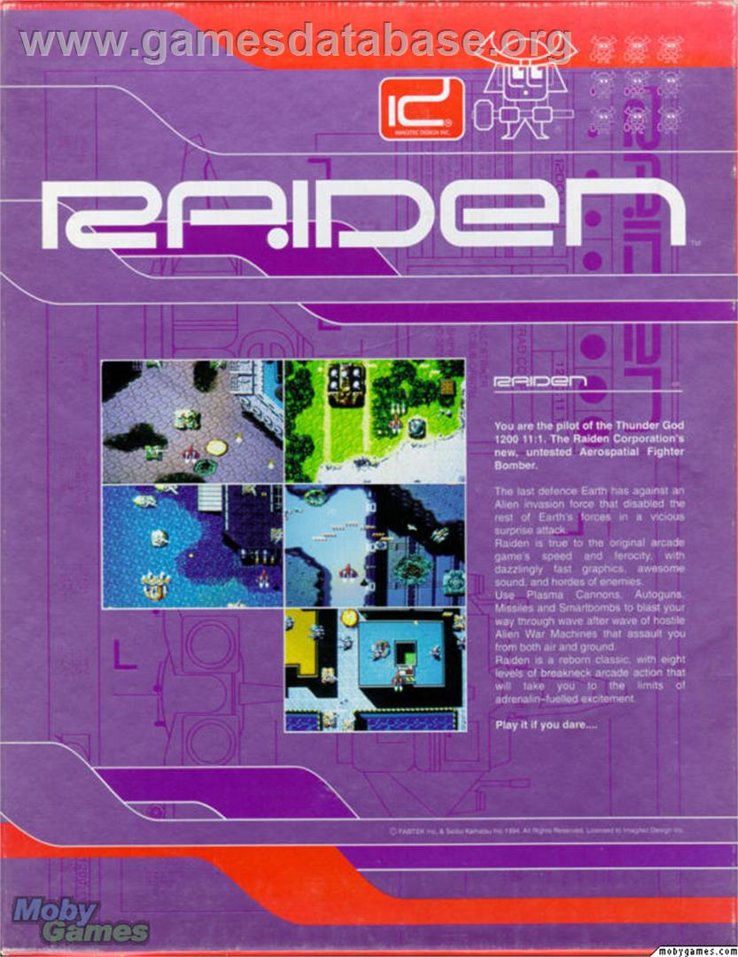 Raiden - Microsoft DOS - Artwork - Box Back