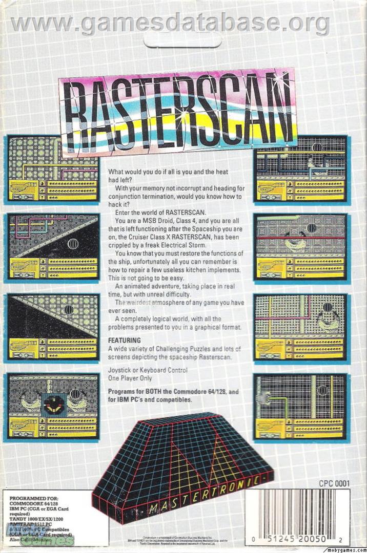 Rasterscan - Microsoft DOS - Artwork - Box Back