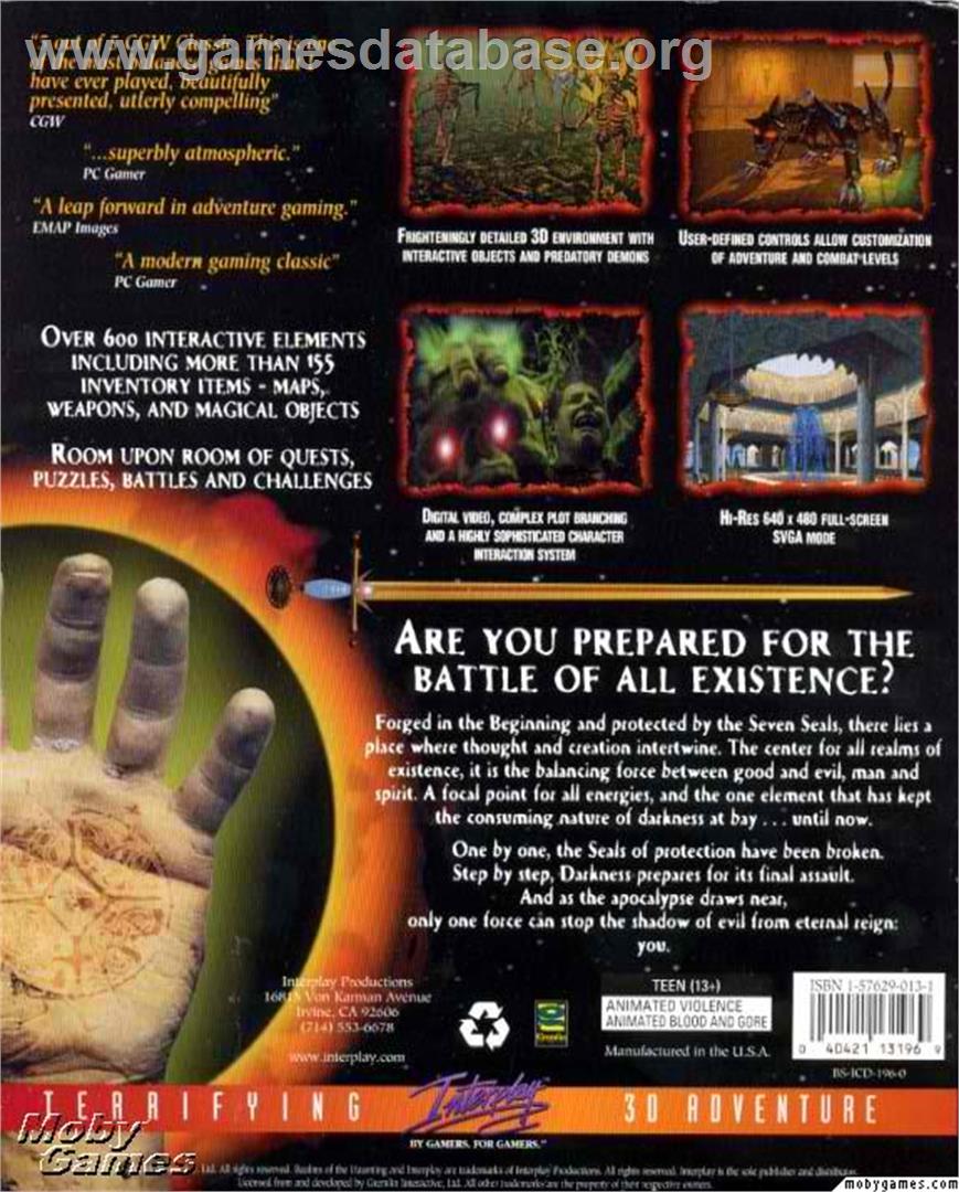 Realms of the Haunting - Microsoft DOS - Artwork - Box Back