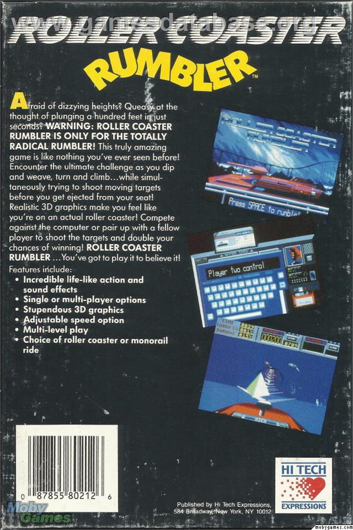 Roller Coaster Rumbler - Microsoft DOS - Artwork - Box Back