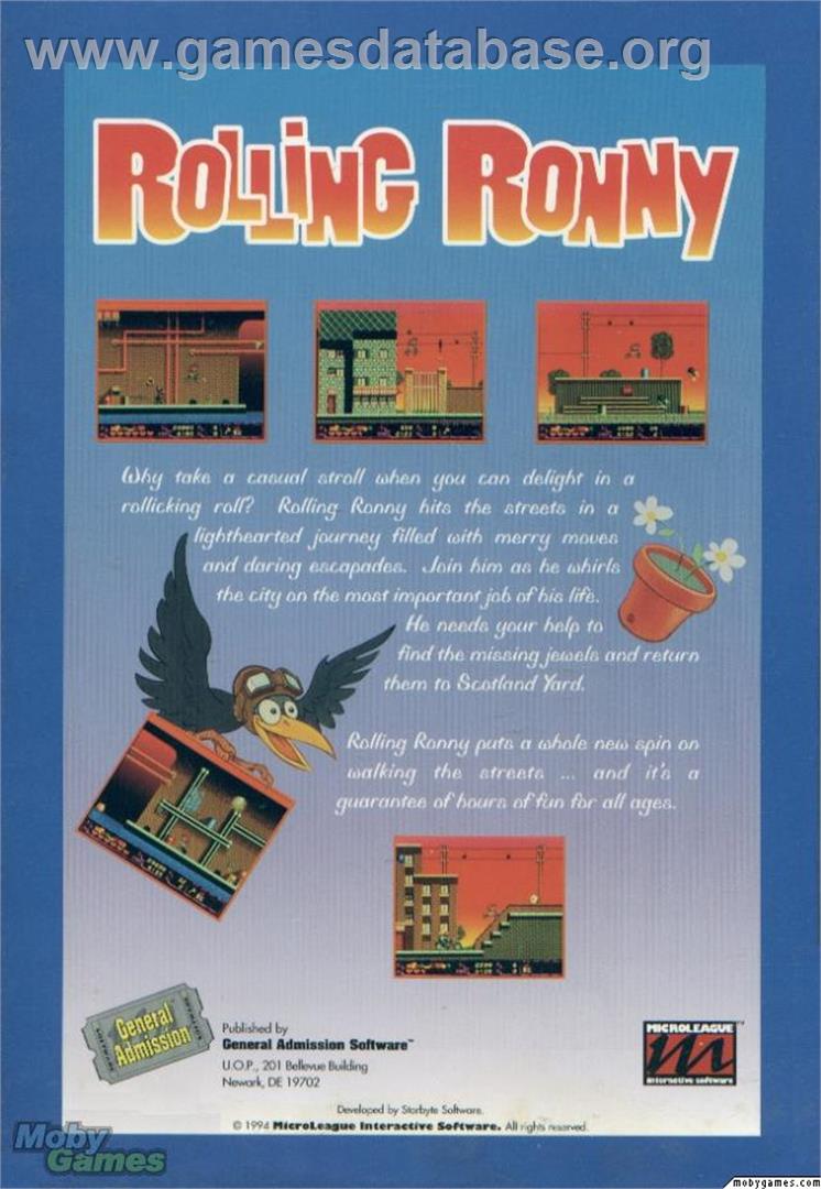 Rolling Ronny - Microsoft DOS - Artwork - Box Back