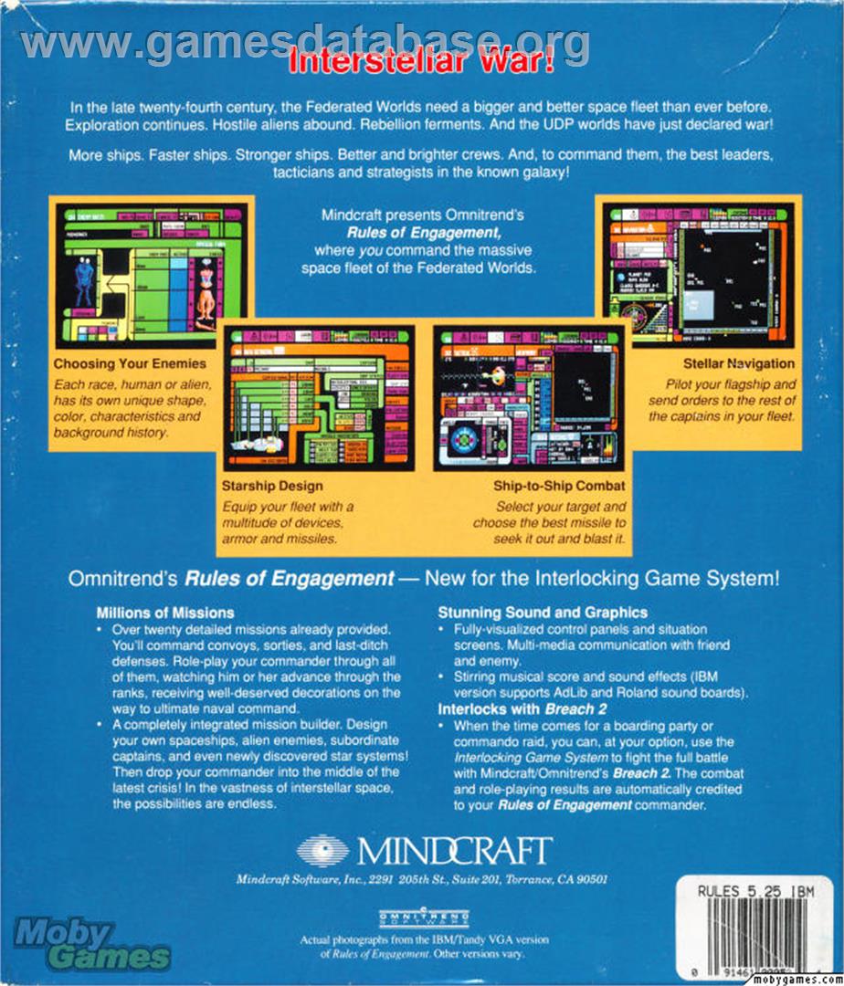 Rules of Engagement - Microsoft DOS - Artwork - Box Back