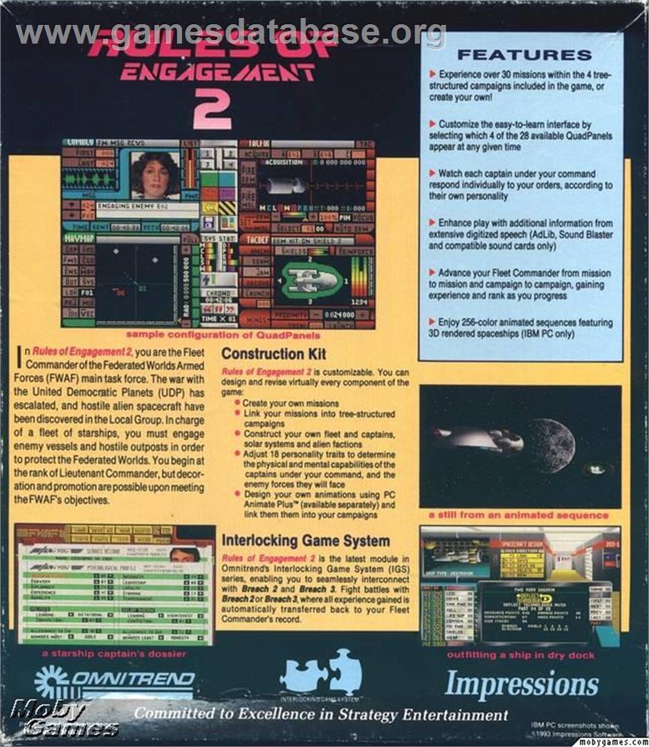 Rules of Engagement 2 - Microsoft DOS - Artwork - Box Back