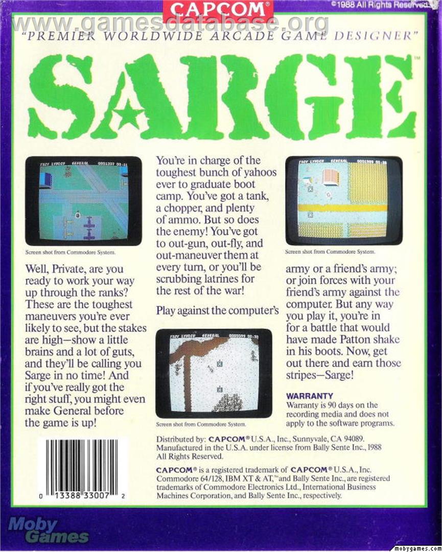 Sarge - Microsoft DOS - Artwork - Box Back