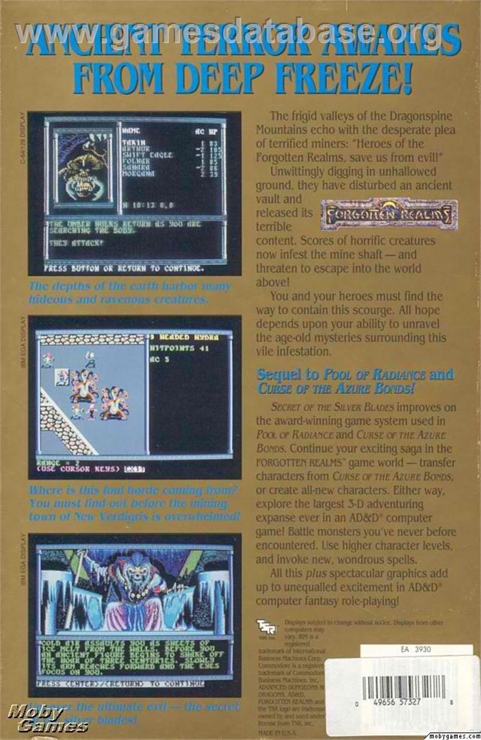 Secret of the Silver Blades - Microsoft DOS - Artwork - Box Back