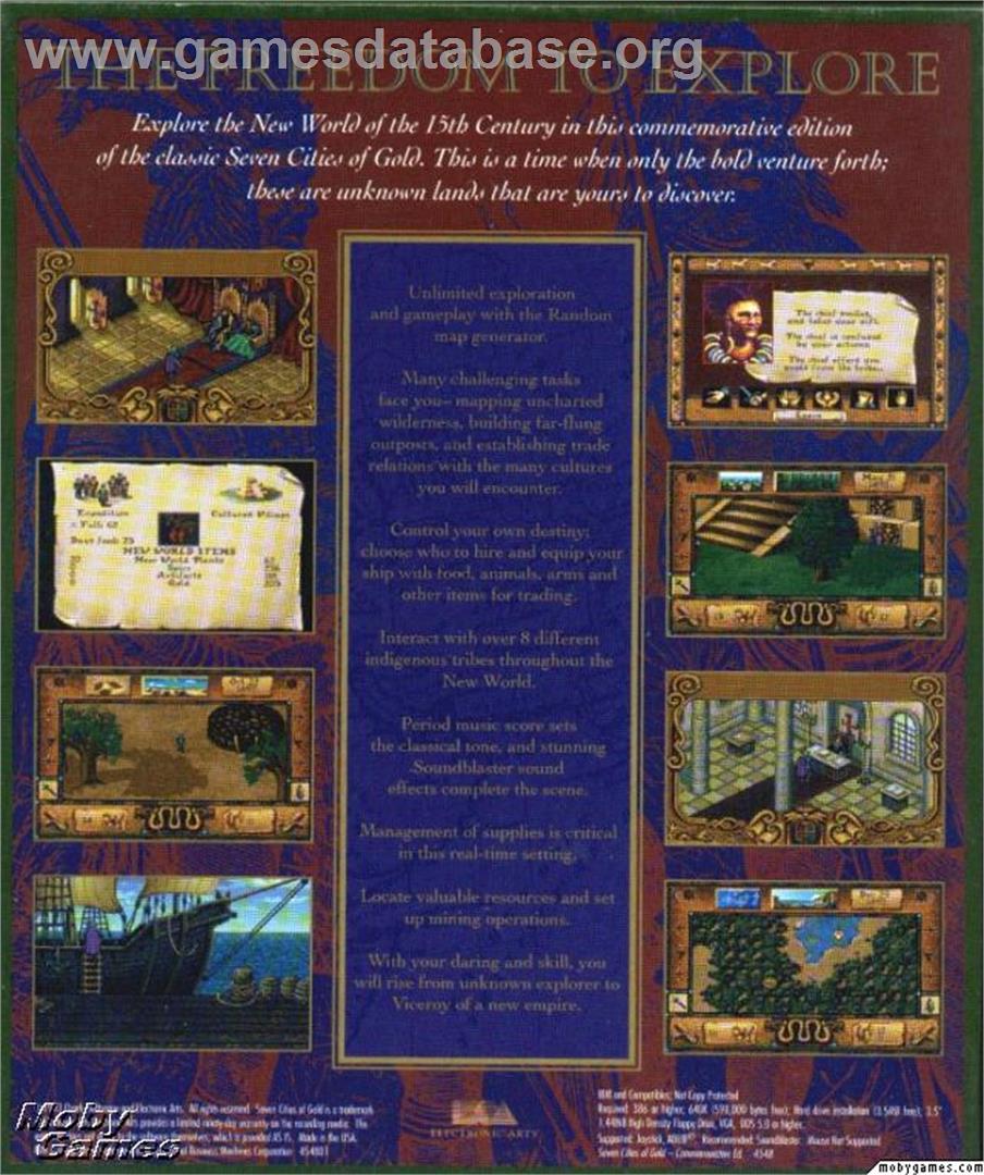 Seven Cities of Gold - Microsoft DOS - Artwork - Box Back