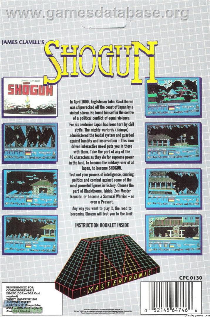 Shogun - Microsoft DOS - Artwork - Box Back