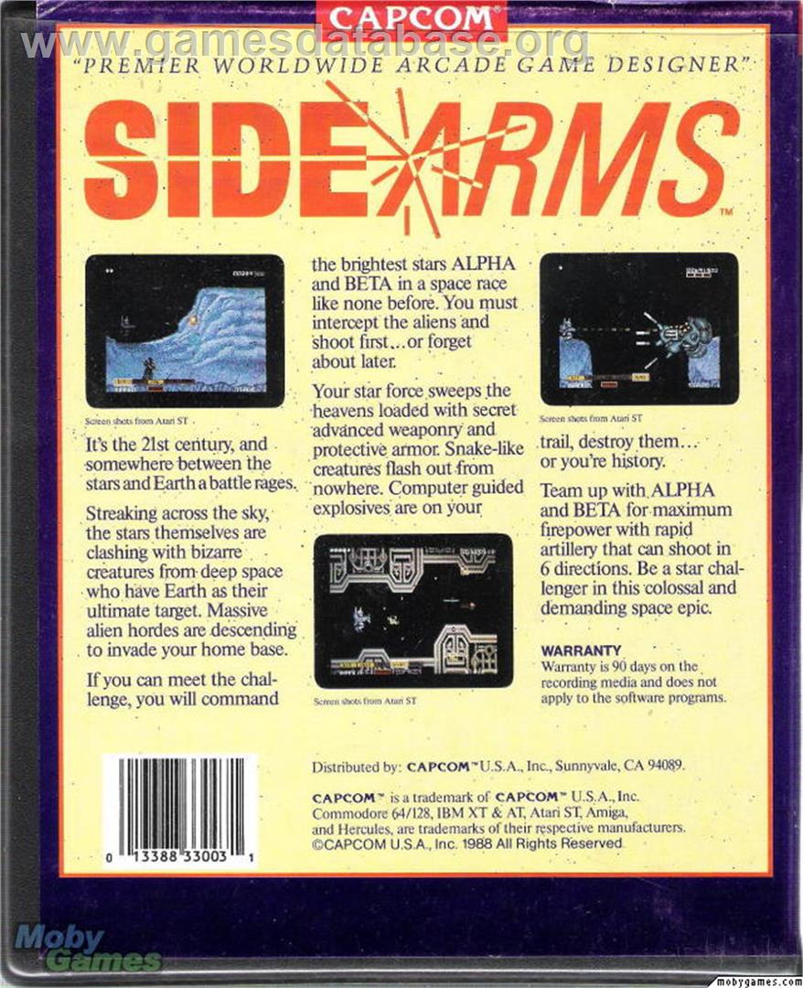 Side Arms Hyper Dyne - Microsoft DOS - Artwork - Box Back