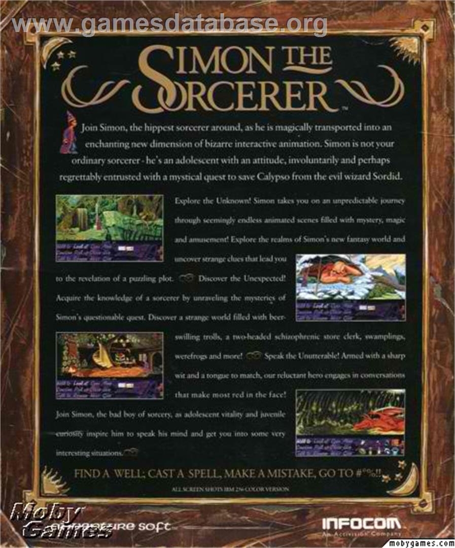 Simon the Sorcerer - Microsoft DOS - Artwork - Box Back