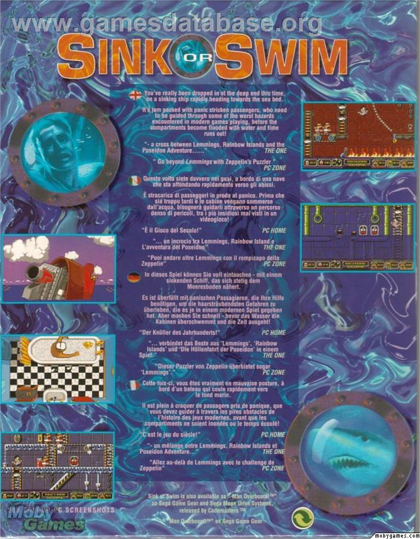 Sink or Swim - Microsoft DOS - Artwork - Box Back