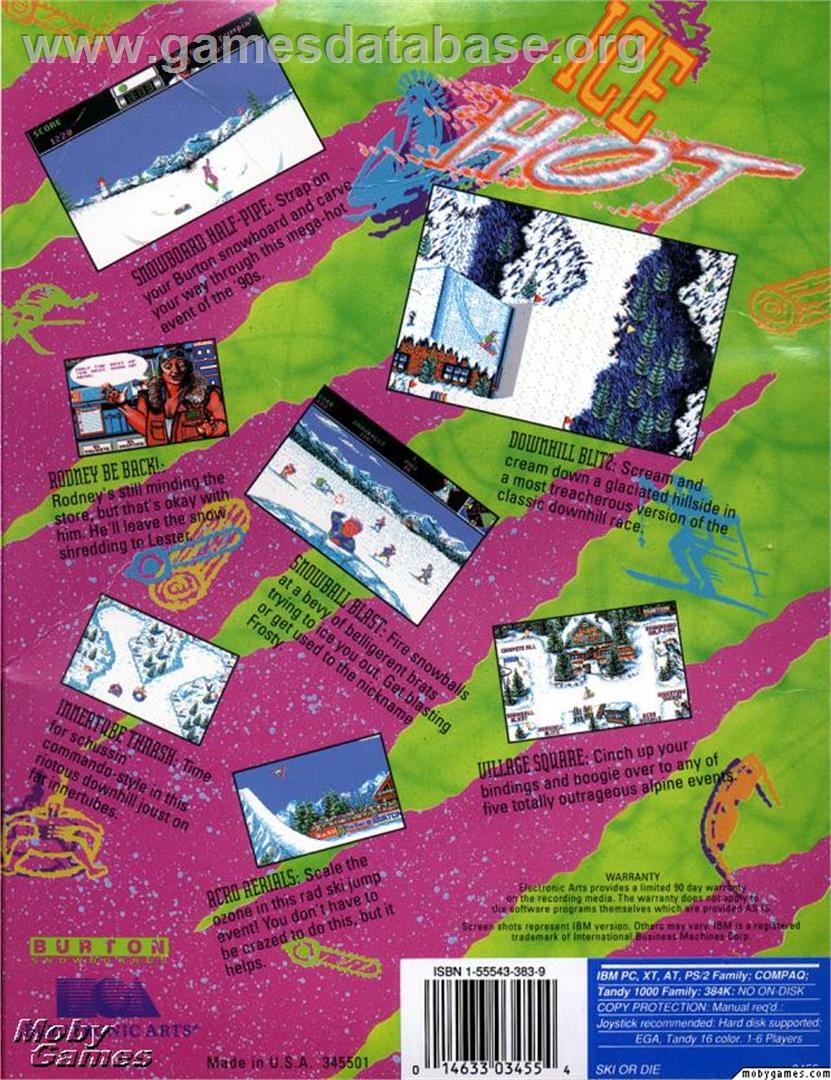 Ski or Die - Microsoft DOS - Artwork - Box Back