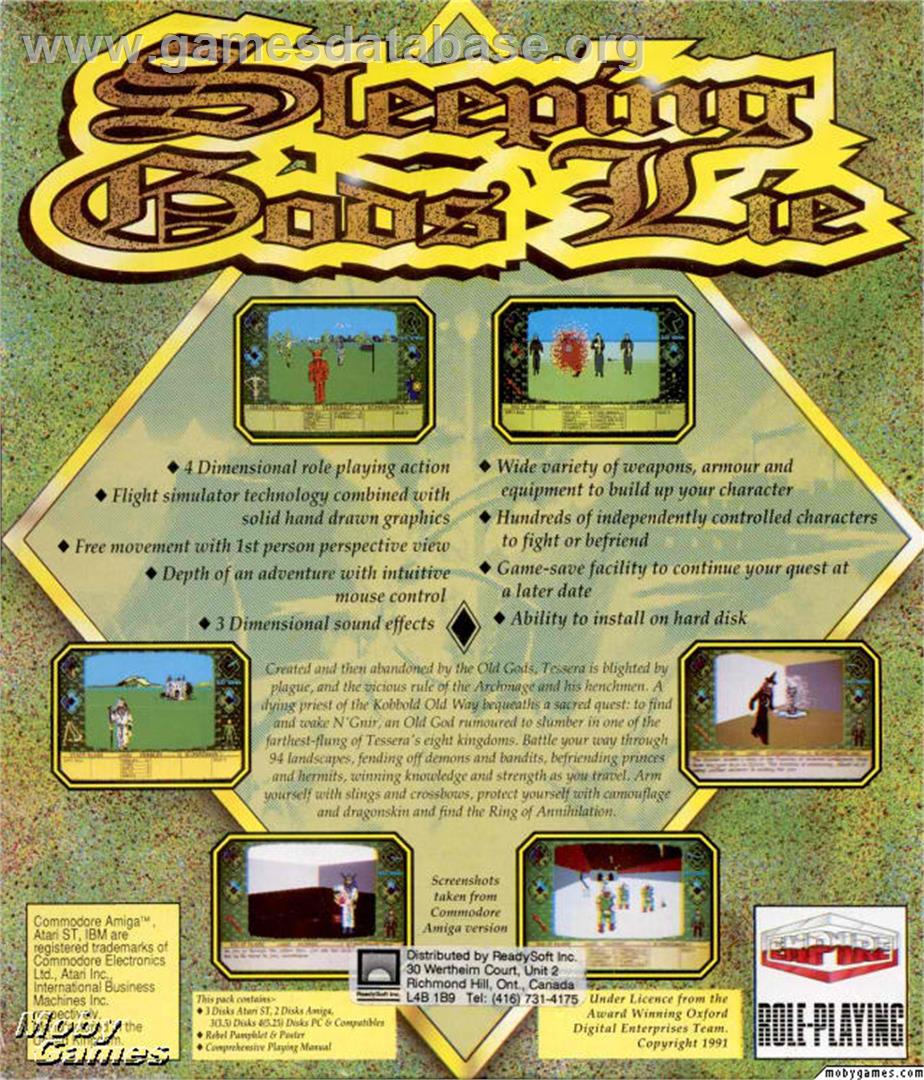 Sleeping Gods Lie - Microsoft DOS - Artwork - Box Back