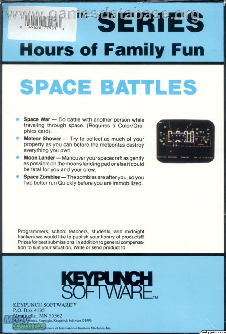 Space Battles - Microsoft DOS - Artwork - Box Back