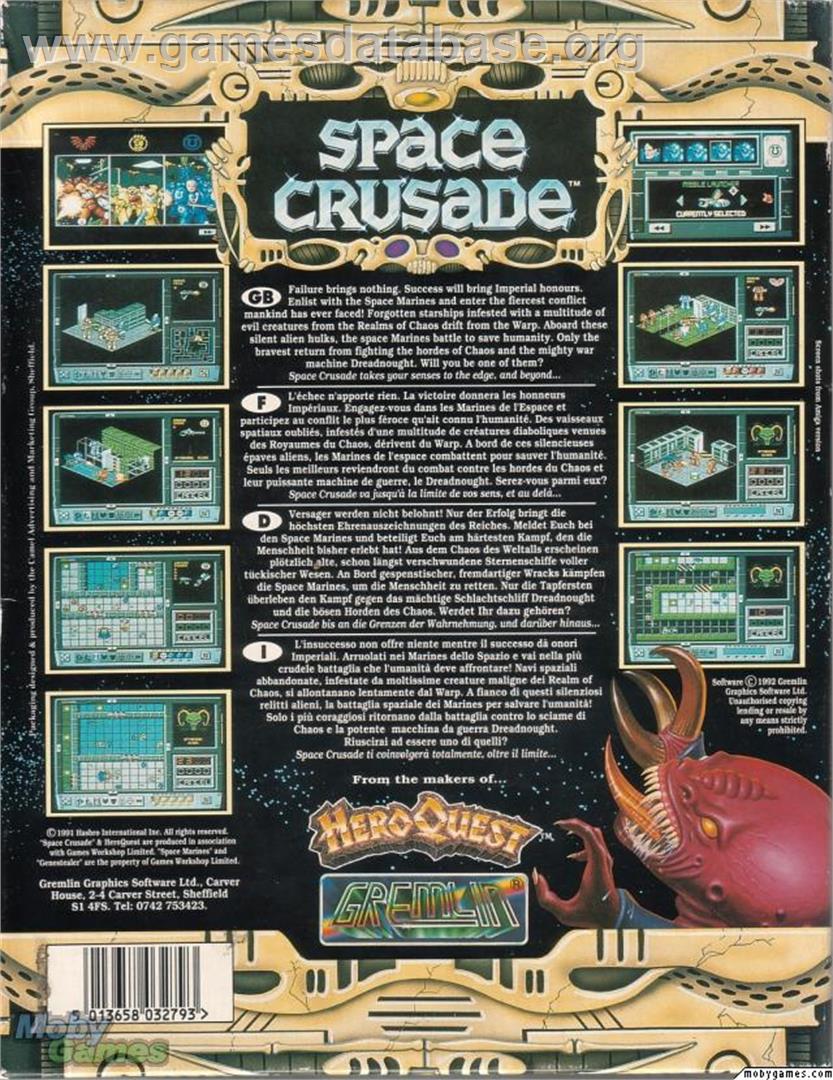 Space Crusade - Microsoft DOS - Artwork - Box Back