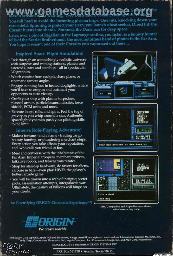 Space Rogue - Microsoft DOS - Artwork - Box Back