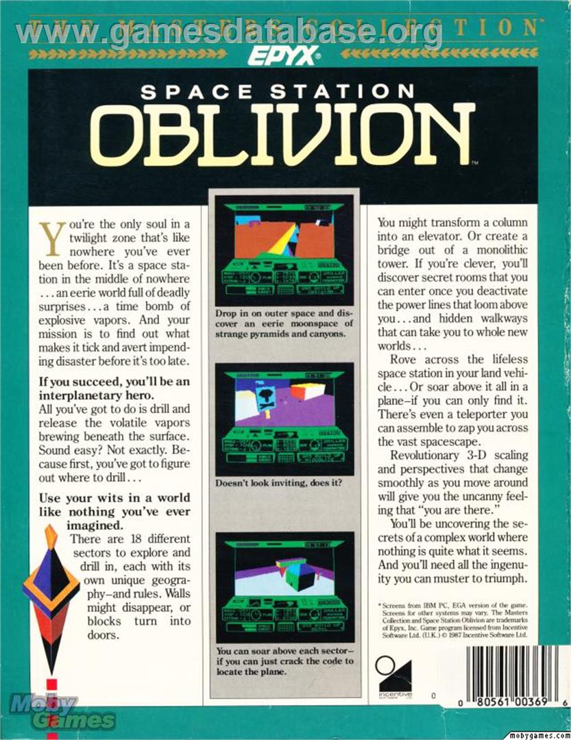 Space Station Oblivion - Microsoft DOS - Artwork - Box Back
