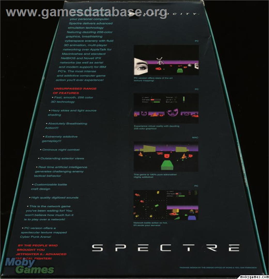 Spectre - Microsoft DOS - Artwork - Box Back
