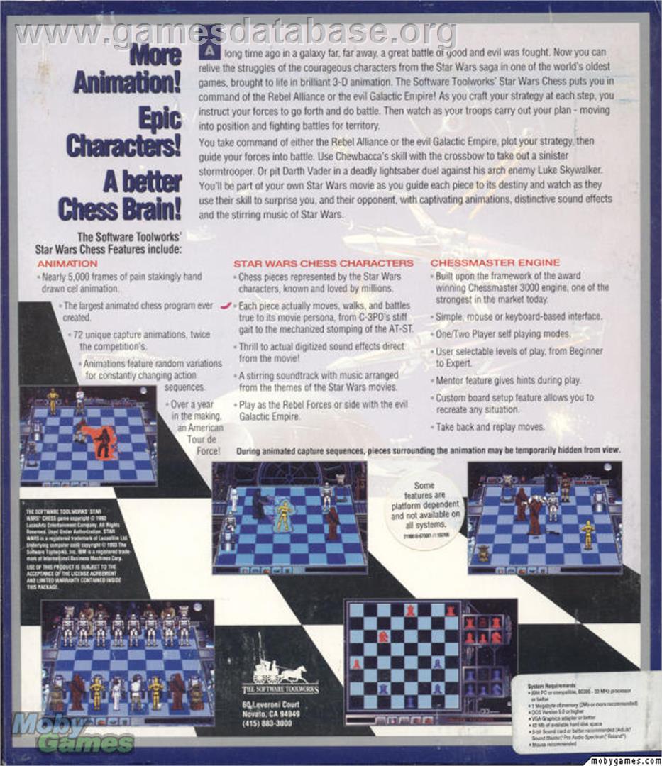 Star Wars Chess - Microsoft DOS - Artwork - Box Back
