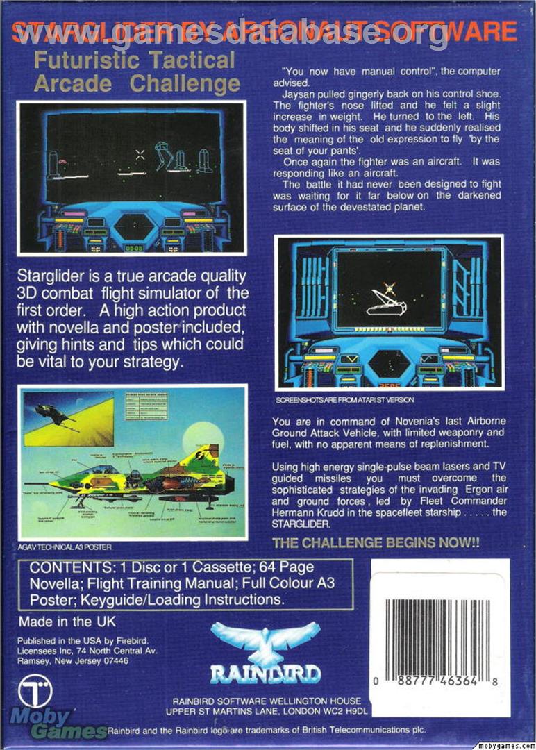 Starglider - Microsoft DOS - Artwork - Box Back