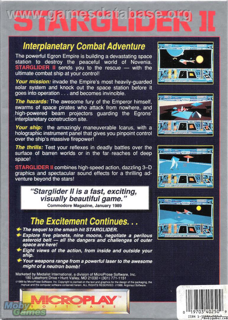 Starglider 2 - Microsoft DOS - Artwork - Box Back
