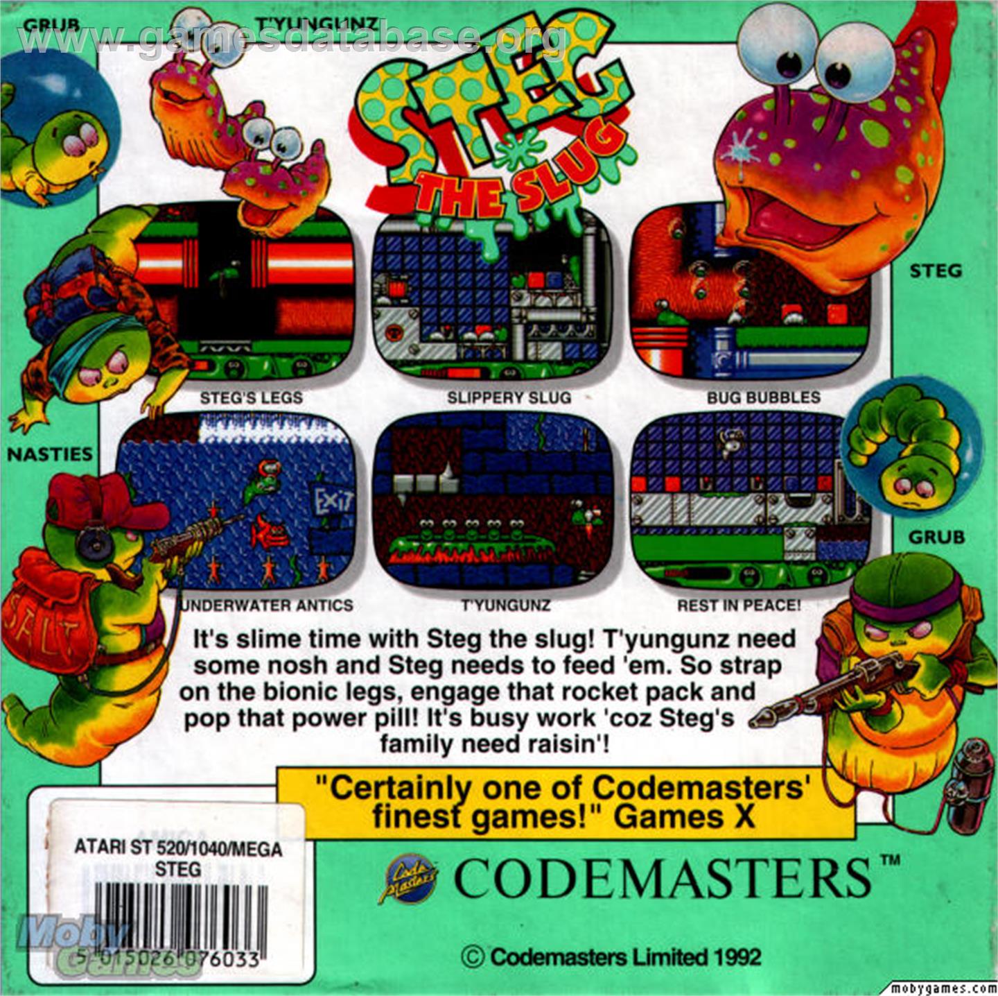 Steg the Slug - Microsoft DOS - Artwork - Box Back