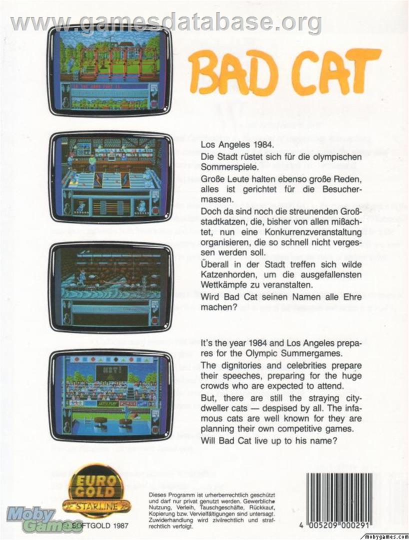Street Cat - Microsoft DOS - Artwork - Box Back