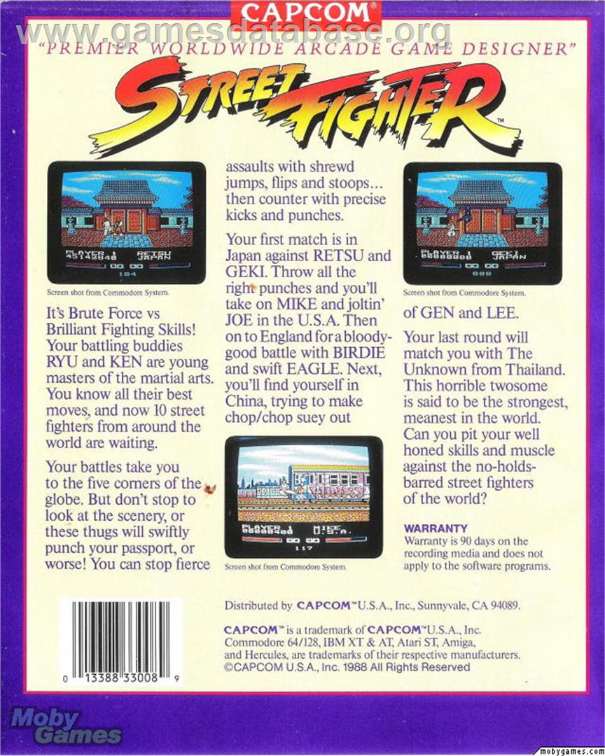 Street Fighter - Microsoft DOS - Artwork - Box Back