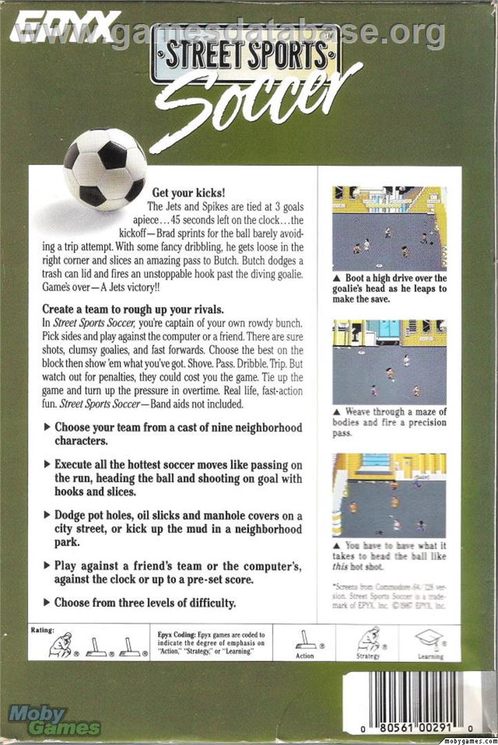 Street Sports Soccer - Microsoft DOS - Artwork - Box Back