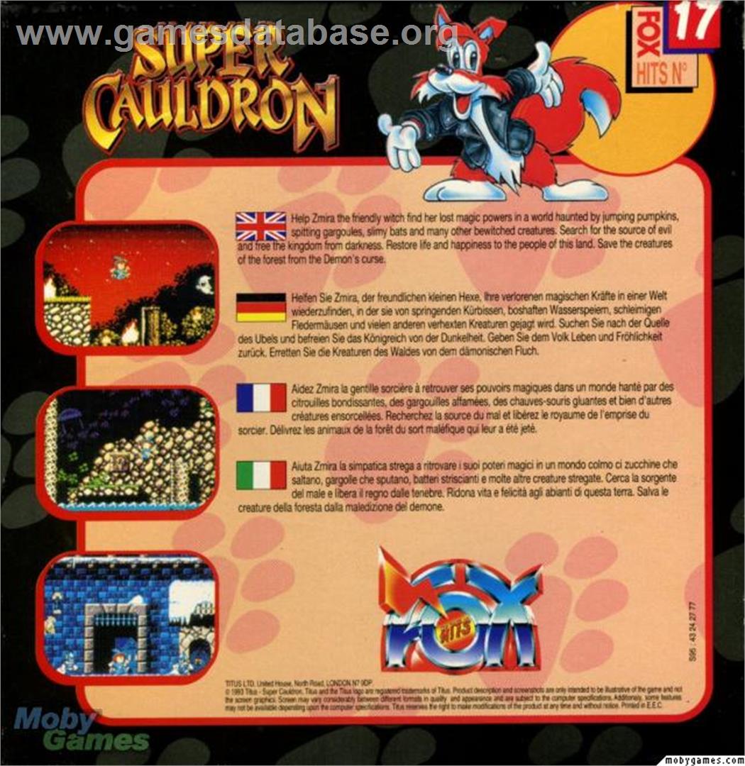 Super Cauldron - Microsoft DOS - Artwork - Box Back