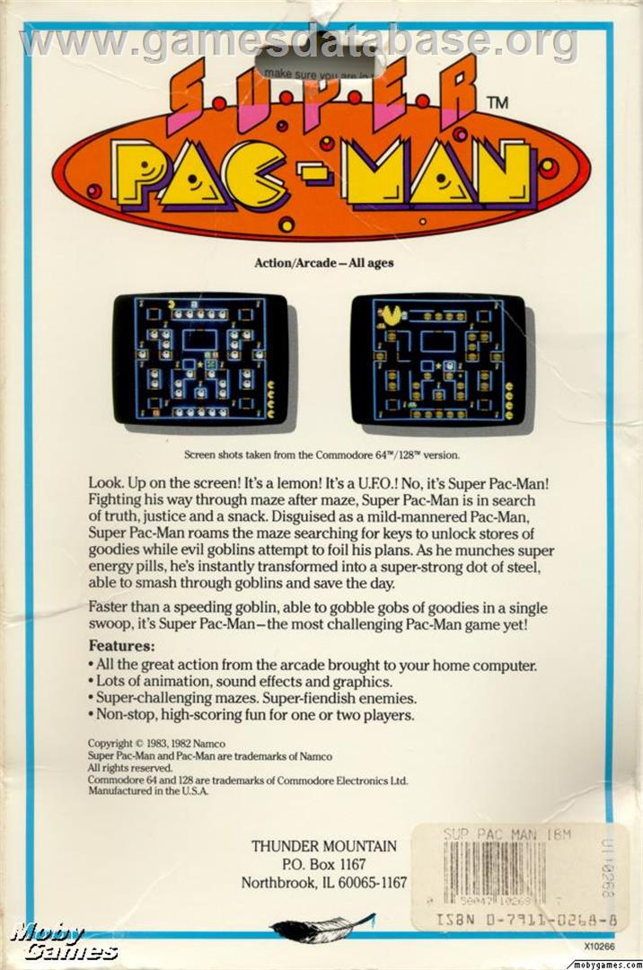 Super Pac-Man - Microsoft DOS - Artwork - Box Back