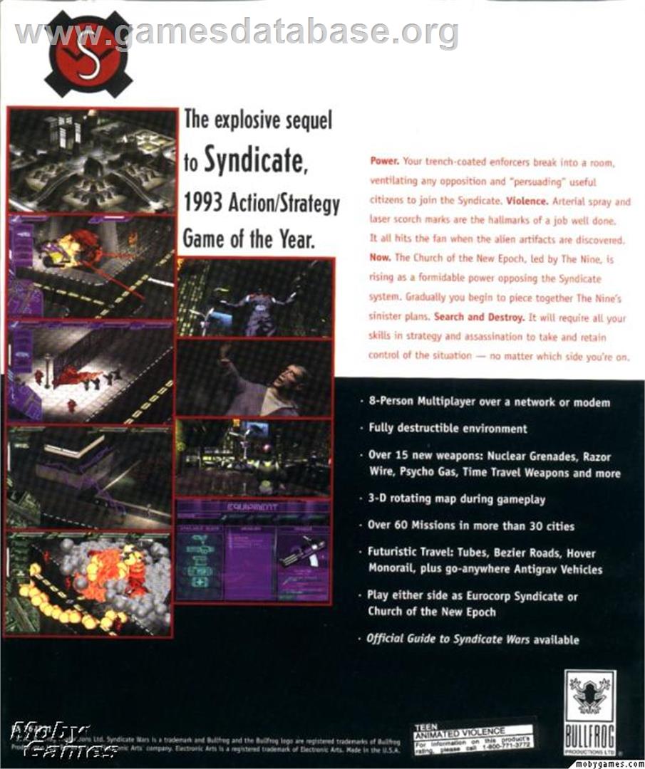 Syndicate Wars - Microsoft DOS - Artwork - Box Back