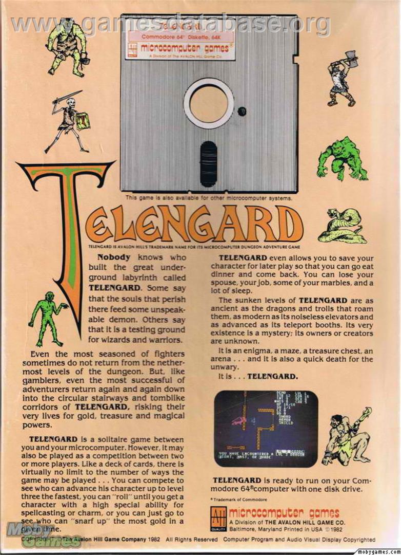 Telengard - Microsoft DOS - Artwork - Box Back