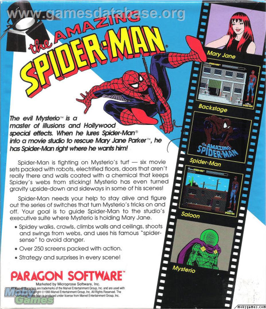 The Amazing Spider-Man - Microsoft DOS - Artwork - Box Back